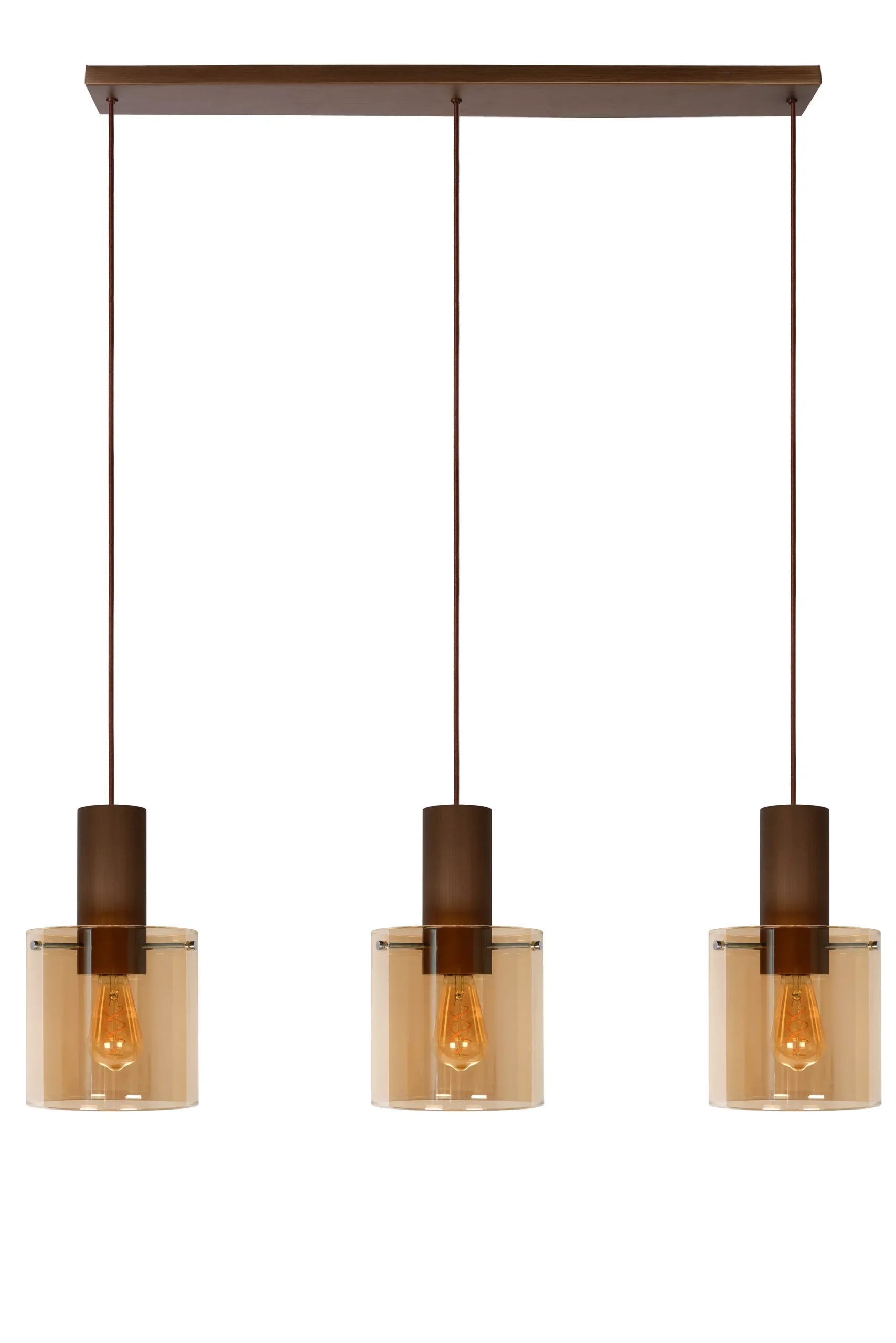 TOLEDO - Hanglamp - Ø 20 cm - 3xE27 - Amber*Lucide Fashion