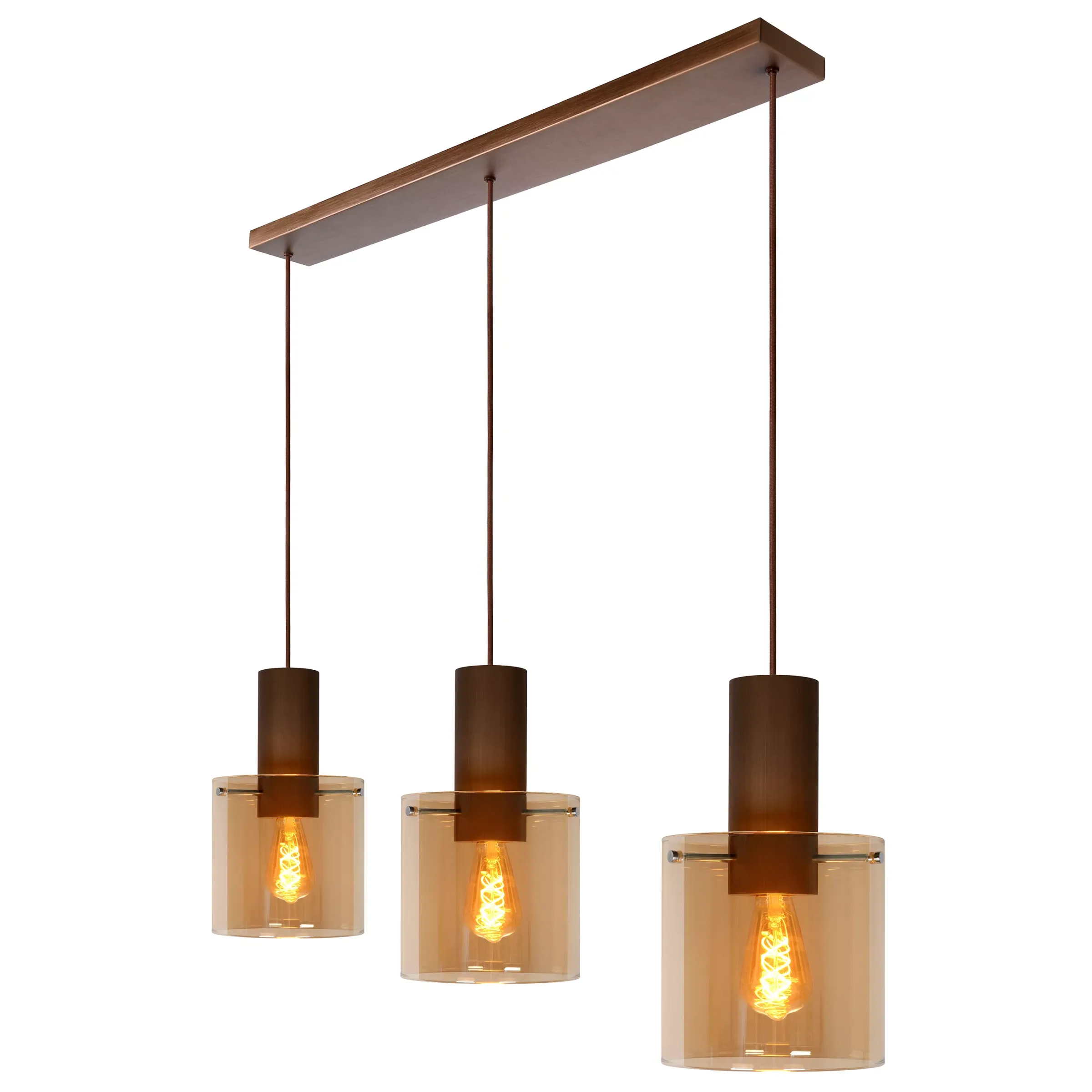 TOLEDO - Hanglamp - Ø 20 cm - 3xE27 - Amber*Lucide Fashion