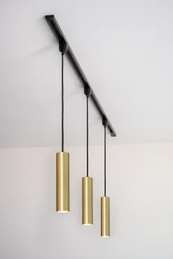 TRACK FLORIS Hanglamp - 1-fase Railsysteem / Railverlichting - 1xGU10 - Mat Goud / Messing (Uitbreiding)*Lucide Cheap