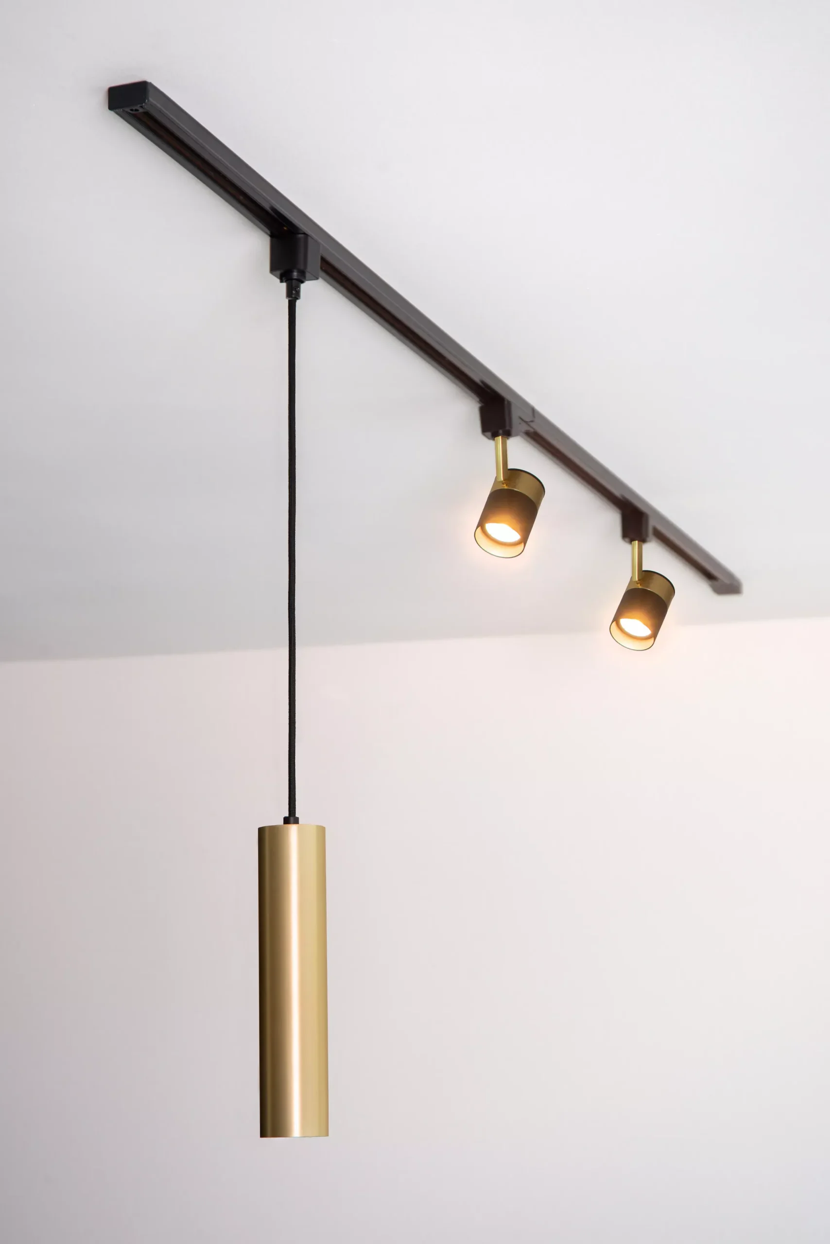 TRACK FLORIS Hanglamp - 1-fase Railsysteem / Railverlichting - 1xGU10 - Mat Goud / Messing (Uitbreiding)*Lucide Cheap