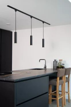 TRACK FLORIS Hanglamp - 1-fase Railsysteem / Railverlichting - 1xGU10 - Zwart (Uitbreiding)*Lucide Cheap