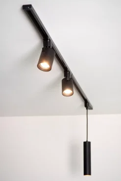 TRACK FLORIS Hanglamp - 1-fase Railsysteem / Railverlichting - 1xGU10 - Zwart (Uitbreiding)*Lucide Cheap