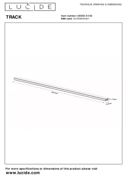 TRACK Opbouwrail - 1-fase Railsysteem / Railverlichting - 1 meter- Zwart (Uitbreiding)*Lucide Discount