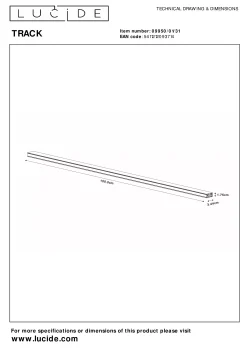 TRACK Opbouwrail - 1-fase Railsysteem / Railverlichting - 1 meter- Wit (Uitbreiding)*Lucide Outlet