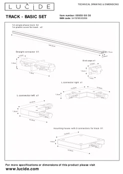 TRACK Starterset - 1-fase Railsysteem / Railverlichting - 2 meter - Zwart*Lucide Best