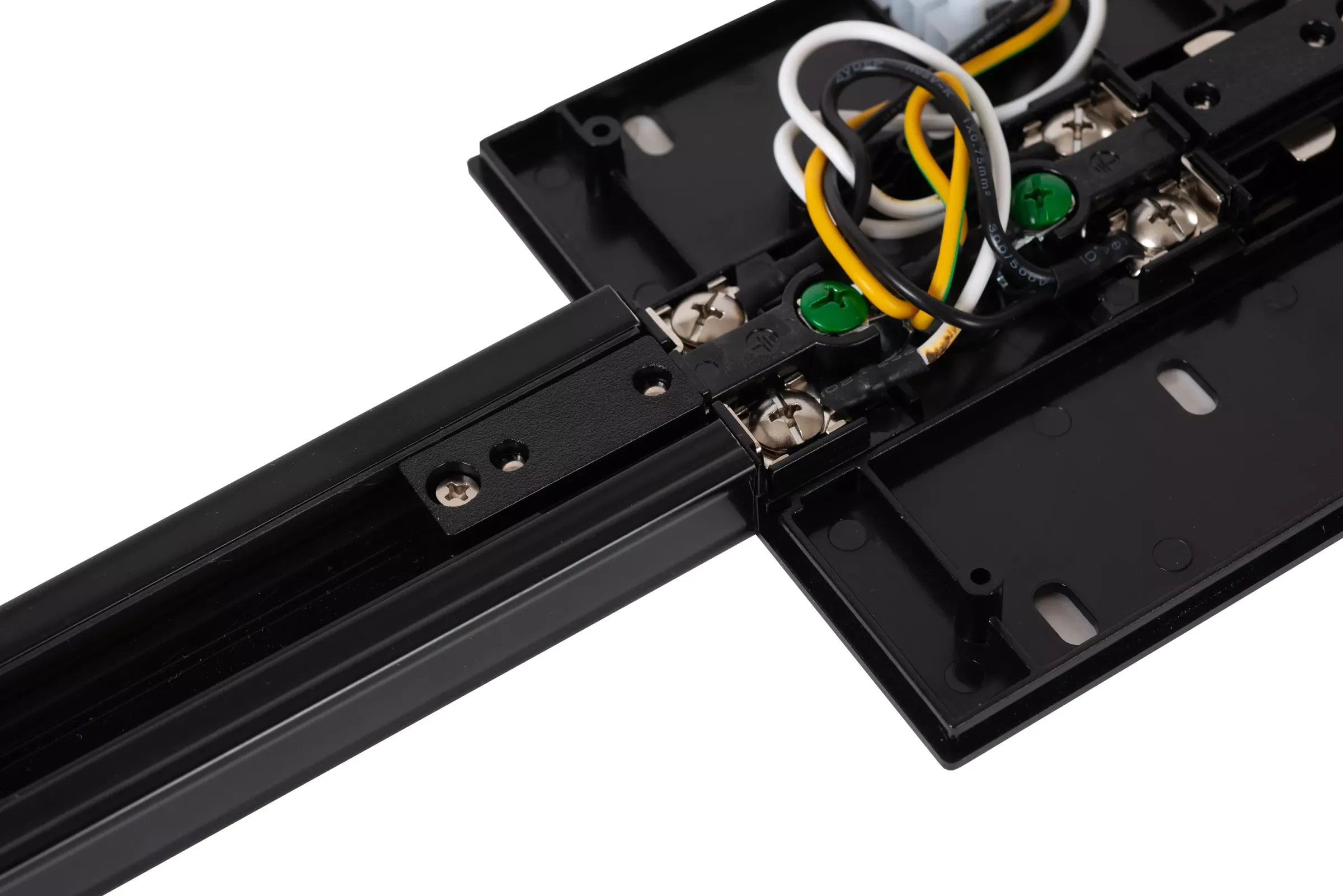 TRACK Startvoeding - 1-fase Railsysteem / Railverlichting - Enkel/Dubbel - Zwart (Uitbreiding)*Lucide New