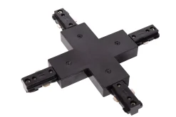 TRACK X-koppelstuk - 1-fase Railsysteem / Railverlichting - Zwart (Uitbreiding)*Lucide New