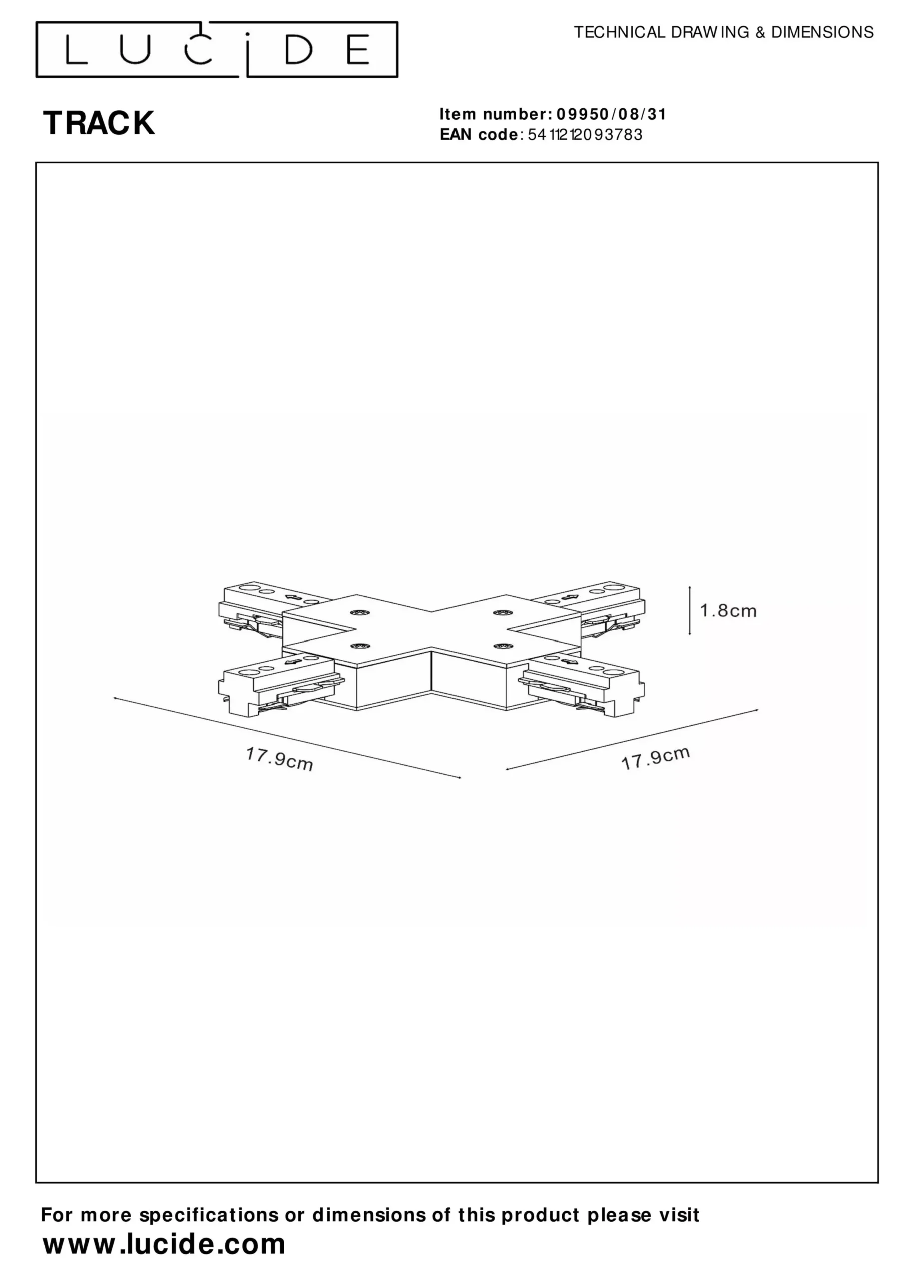 TRACK X-koppelstuk - 1-fase Railsysteem / Railverlichting - Wit (Uitbreiding)*Lucide Best Sale