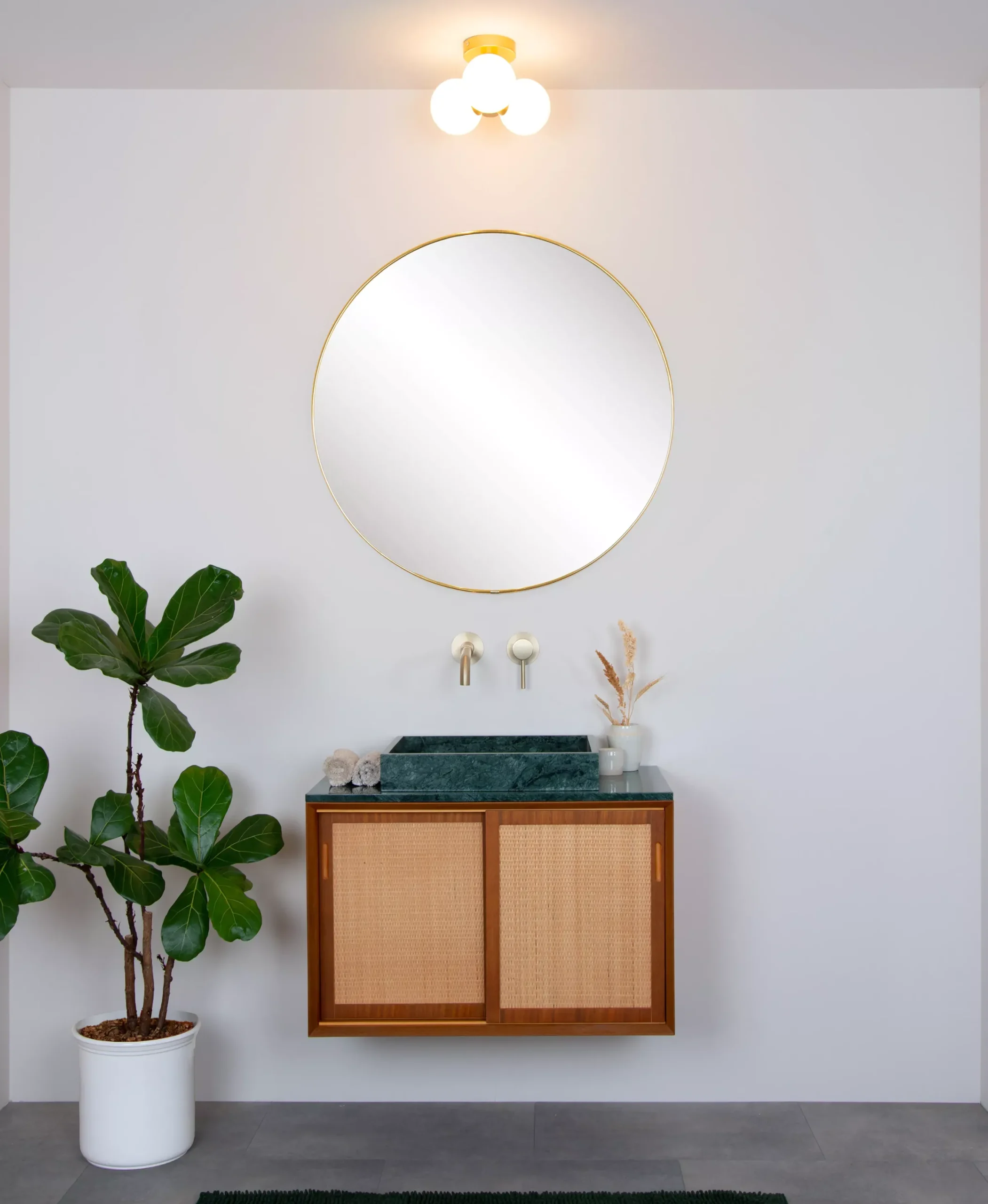 TRUDY - Plafonnière Badkamer - Ø 28 cm - 3xG9 - IP44 - Mat Goud / Messing*Lucide Sale