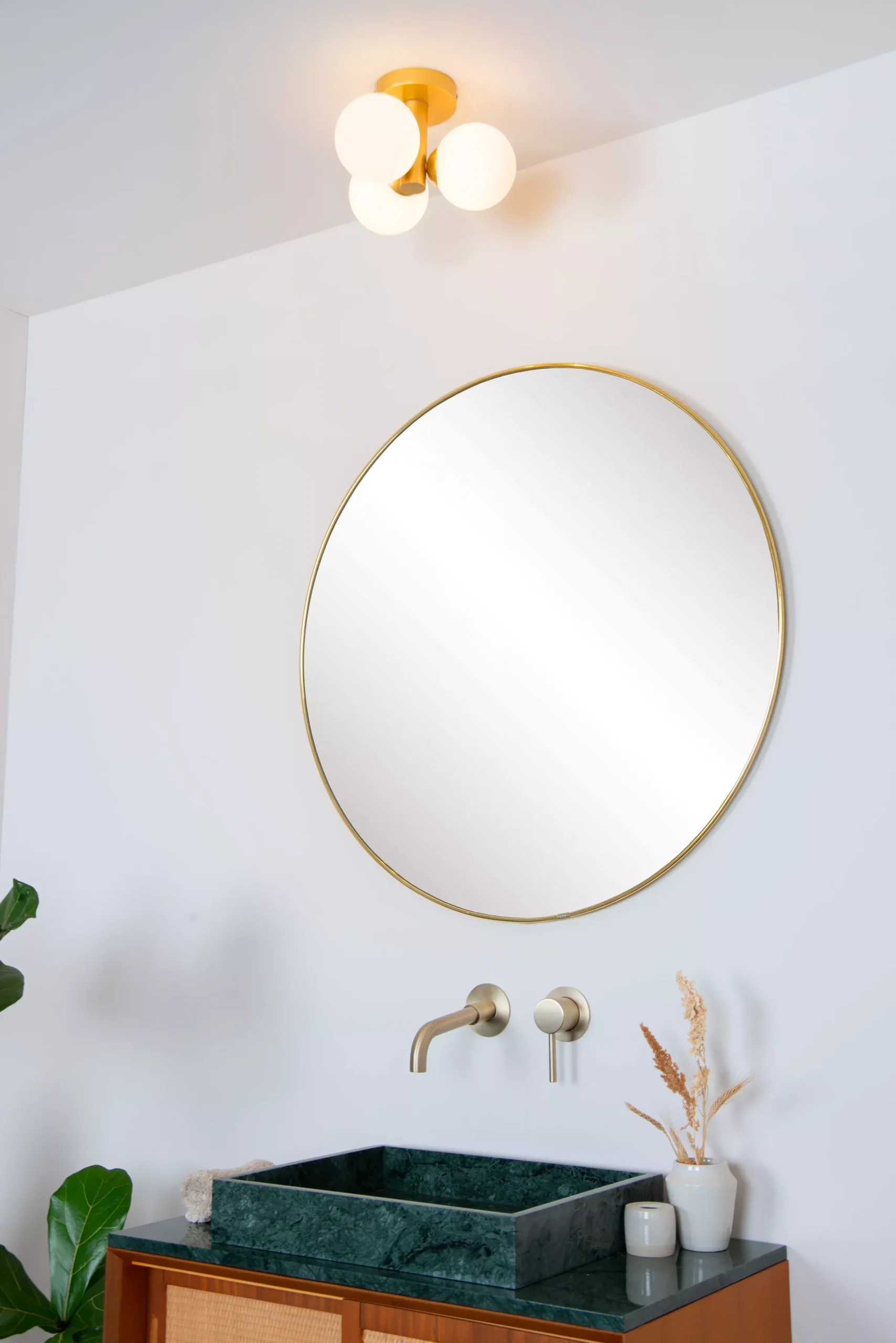 TRUDY - Plafonnière Badkamer - Ø 28 cm - 3xG9 - IP44 - Mat Goud / Messing*Lucide Sale
