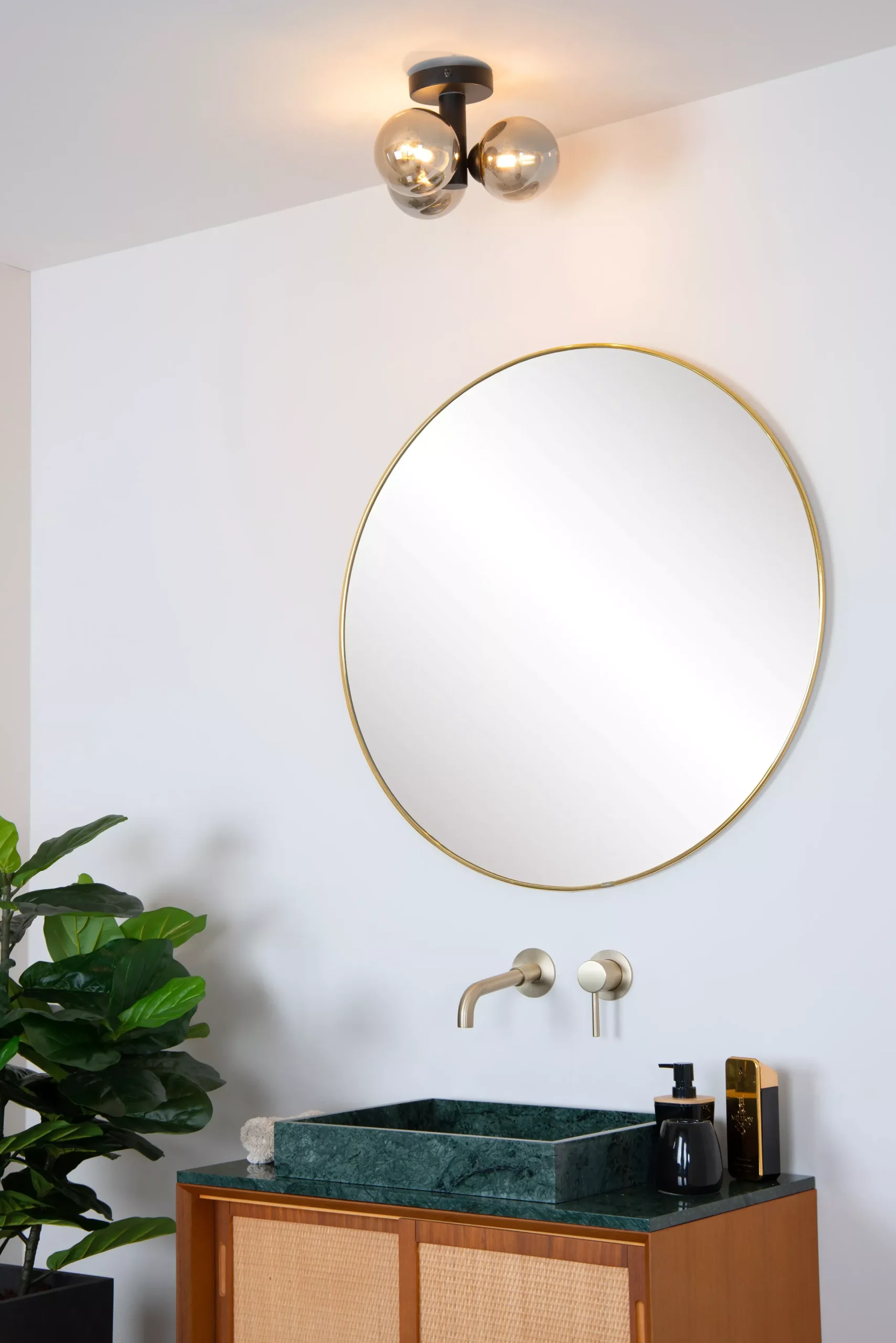 TRUDY - Plafonnière Badkamer - Ø 28 cm - 3xG9 - IP44 - Zwart*Lucide New
