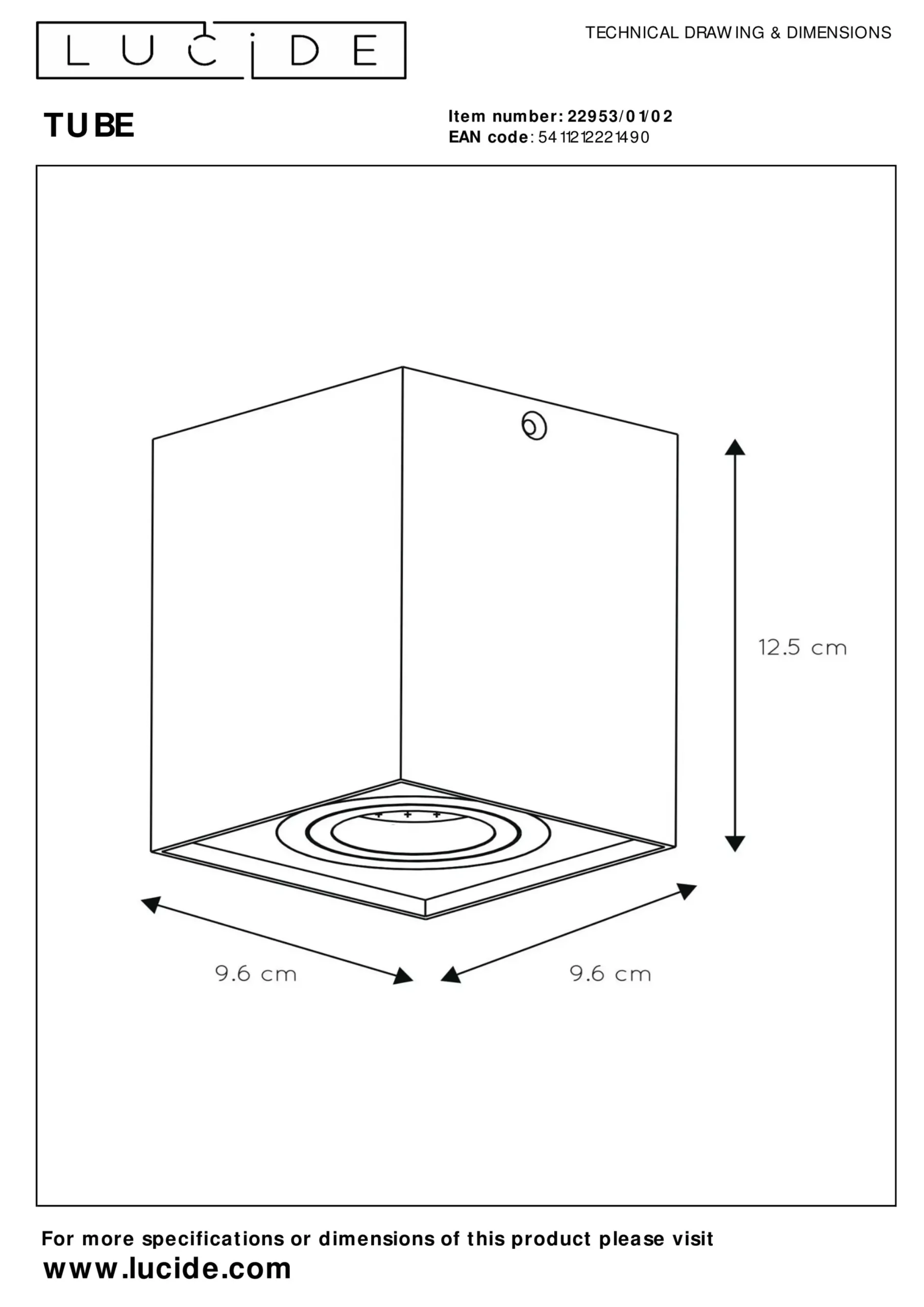 TUBE - Plafondspot - 1xGU10 - Mat Goud / Messing*Lucide Best Sale