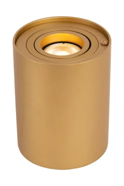 TUBE - Tafellamp - Ø 9,6 cm - LED 3 StepDim - GU10 - 1x5W 2600K/2800K - Mat Goud / Messing*Lucide Store