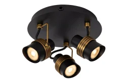 TUNDRAN - Plafondspot - Ø 21 cm - 3xGU10 - Zwart*Lucide New