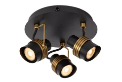 TUNDRAN - Plafondspot - Ø 21 cm - 3xGU10 - Zwart*Lucide New
