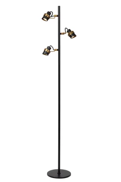 TUNDRAN - Vloerlamp - 3xGU10 - Zwart*Lucide Best