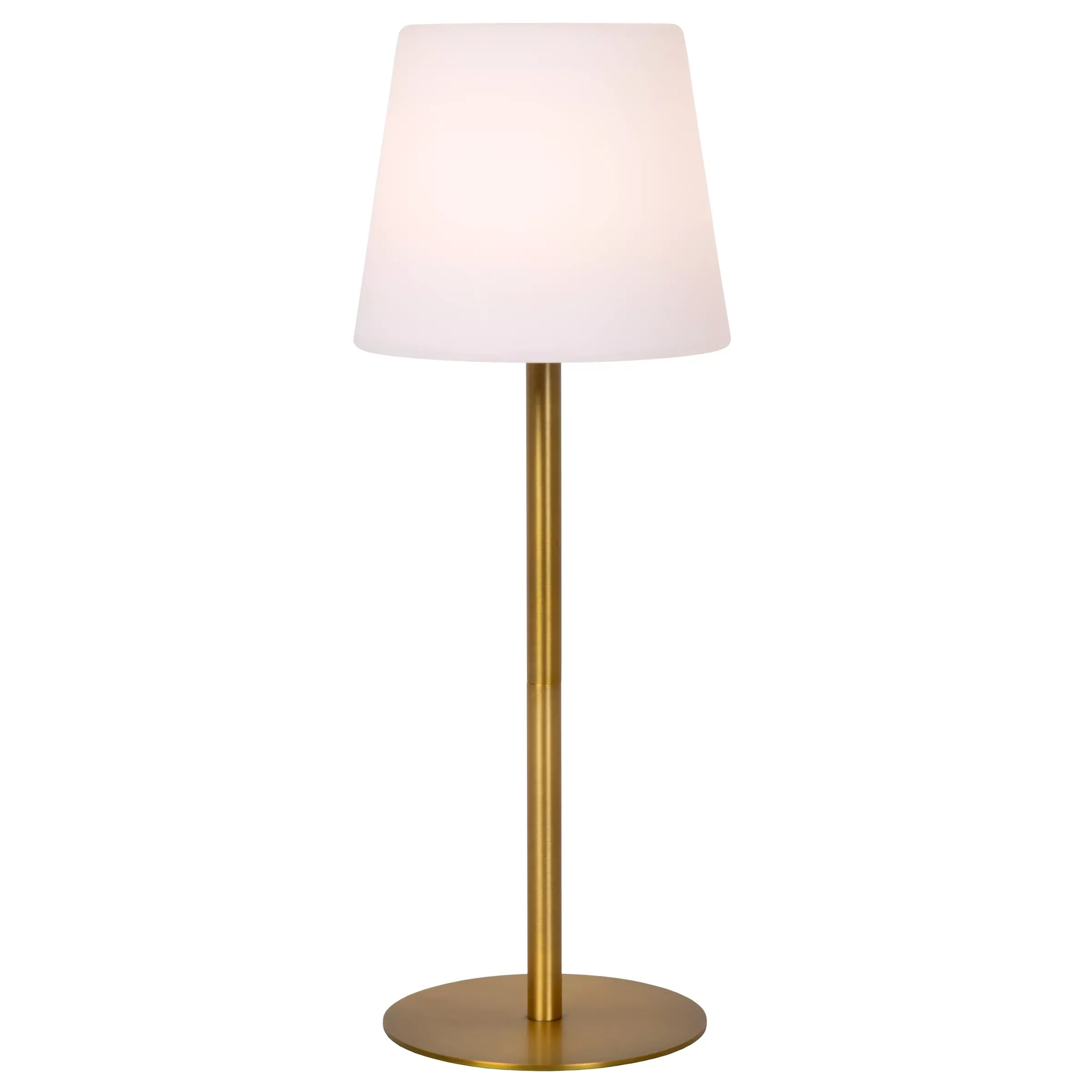 TYON - Oplaadbare Tafellamp Binnen/Buiten - Accu/Batterij - Ø 15 cm - LED Dimb. - IP65 - Mat Goud / Messing*Lucide Cheap