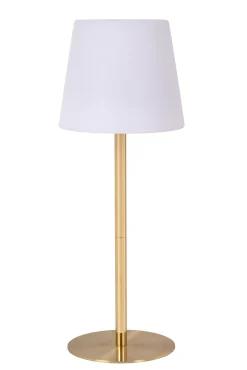 TYON - Oplaadbare Tafellamp Binnen/Buiten - Accu/Batterij - Ø 15 cm - LED Dimb. - IP65 - Mat Goud / Messing*Lucide Cheap