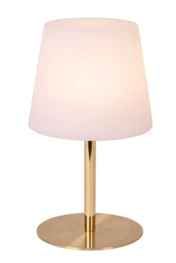 TYON - Oplaadbare Tafellamp Binnen/Buiten - Accu/Batterij - Ø 15 cm - LED Dimb. - IP65 - Mat Goud / Messing*Lucide Cheap