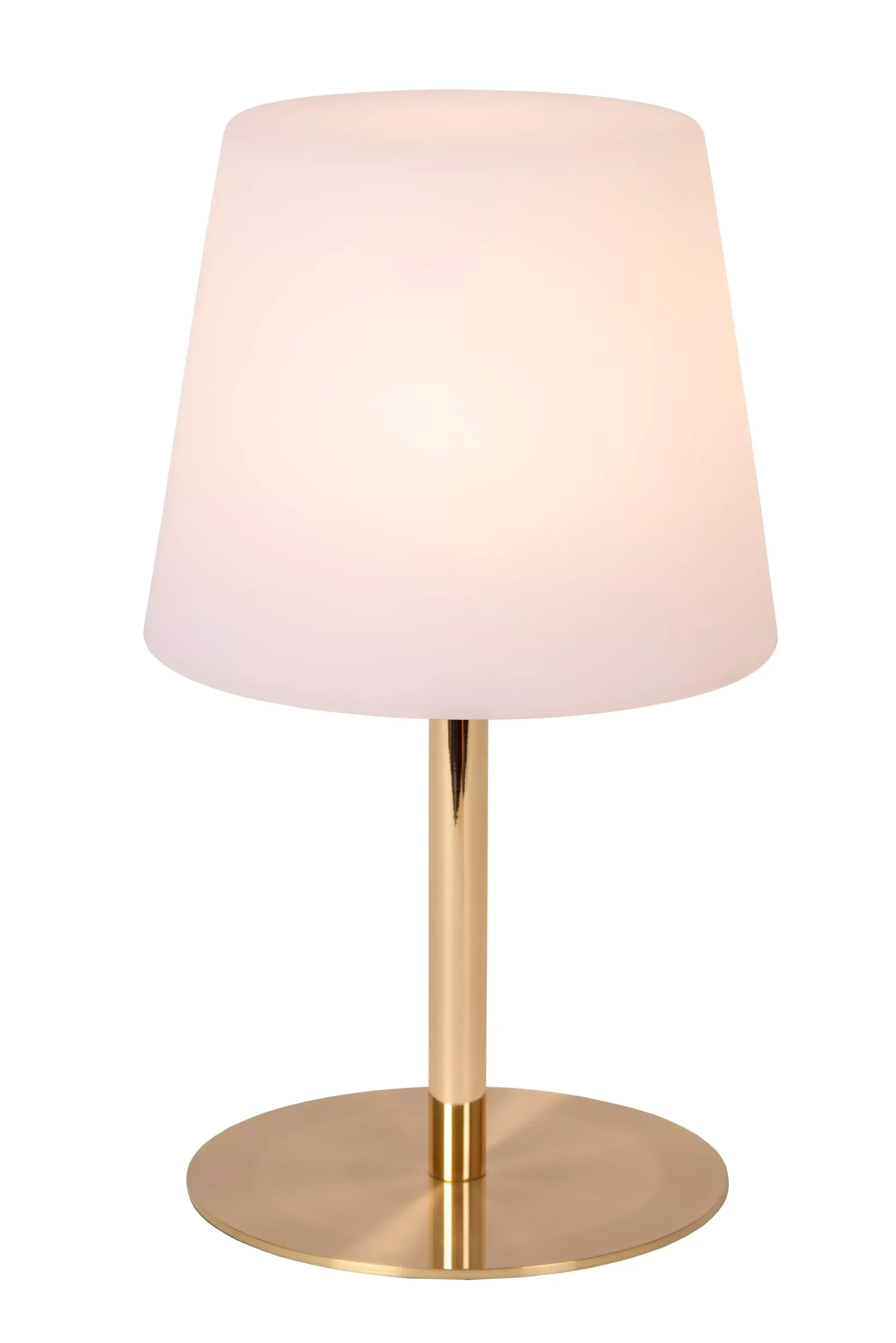 TYON - Oplaadbare Tafellamp Binnen/Buiten - Accu/Batterij - Ø 15 cm - LED Dimb. - IP65 - Mat Goud / Messing*Lucide Cheap