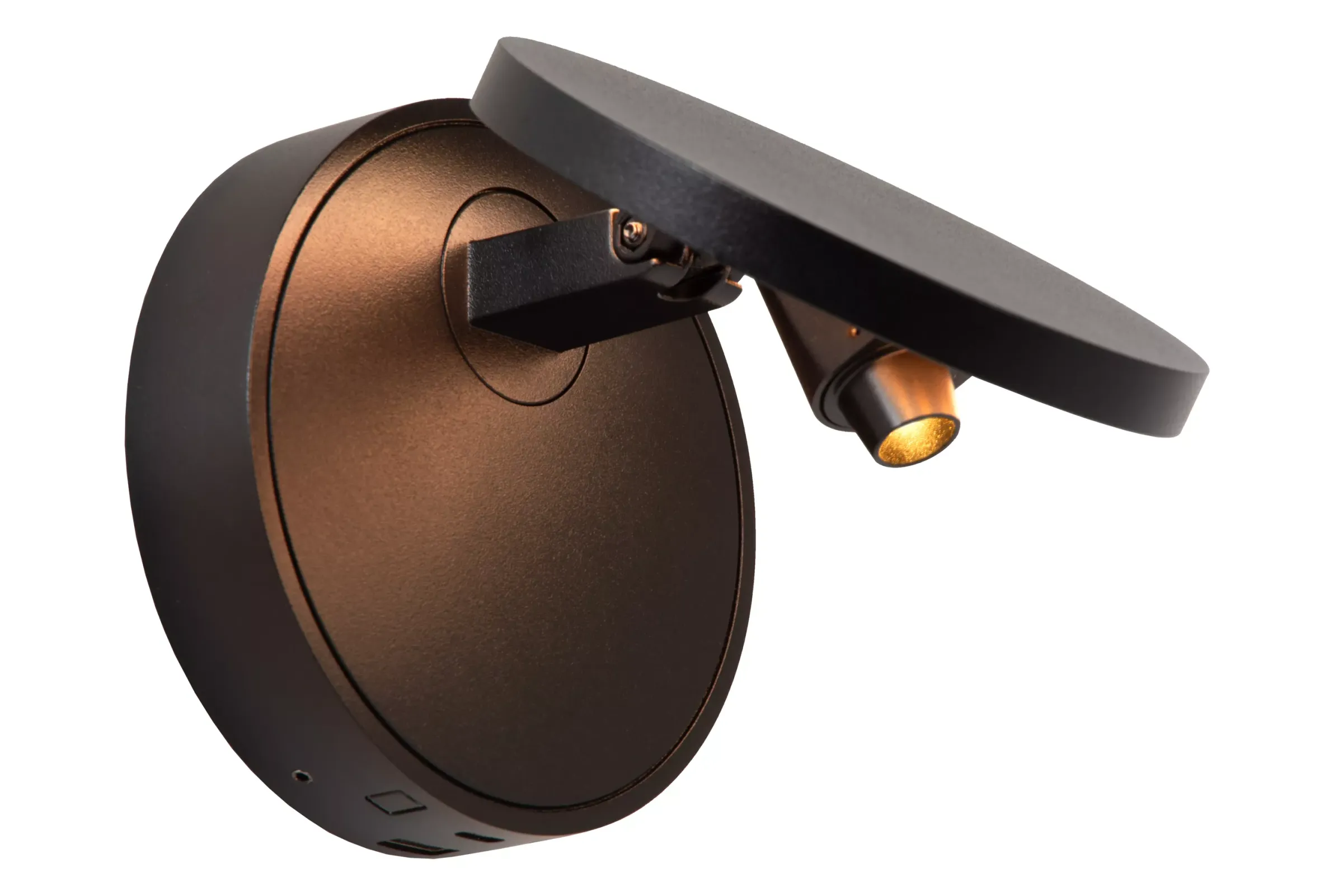 UFOR - Wandlamp - Ø 12 cm - LED Dim to warm - 1800K/3000K - Zwart*Lucide Store