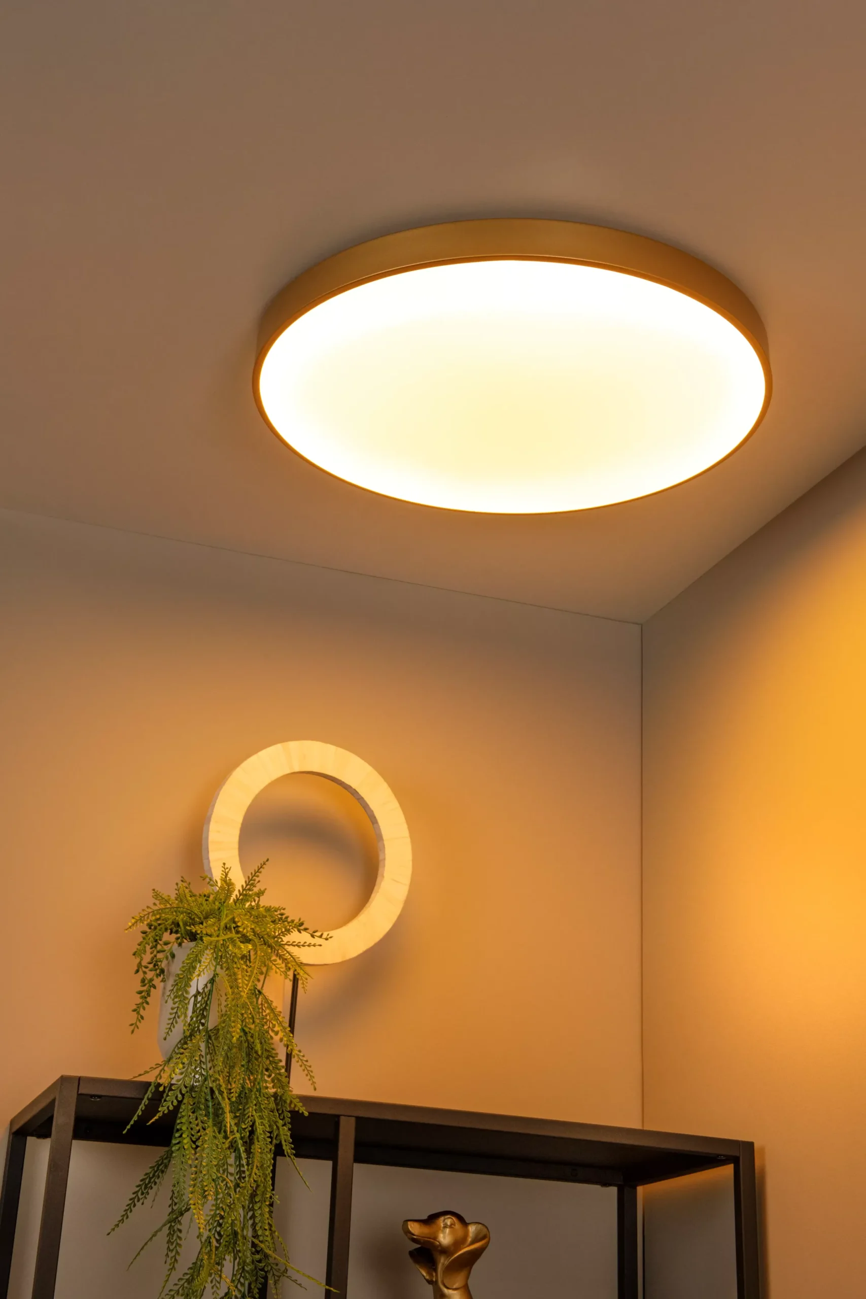 UNAR - Plafonnière - Ø 60 cm - LED 3 StepDim - 1x60W 2700K - Mat Goud / Messing*Lucide Fashion