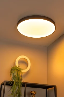 UNAR - Plafonnière - Ø 60 cm - LED 3 StepDim - 1x60W 2700K - Zwart*Lucide Flash Sale