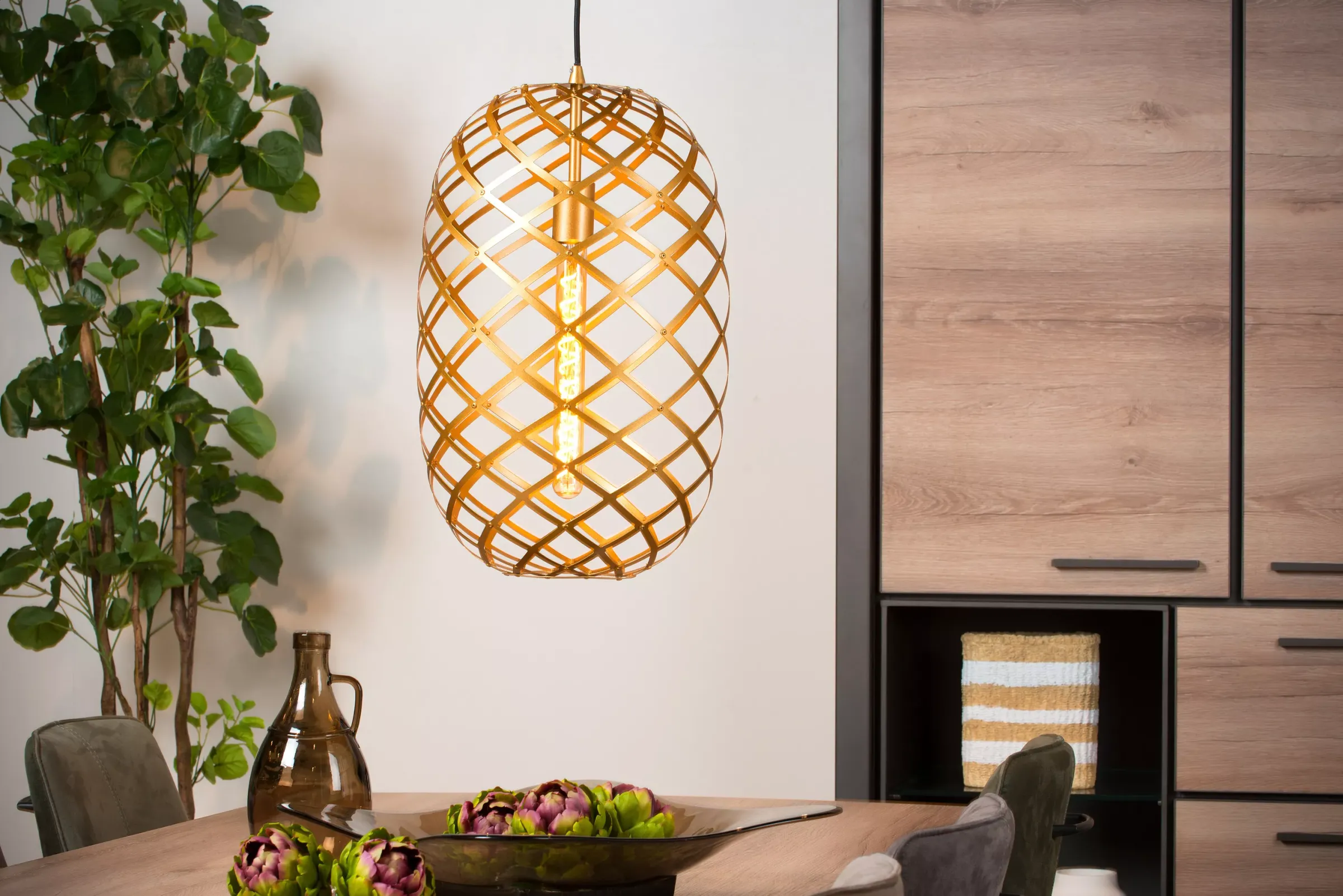 WOLFRAM - Hanglamp - Ø 32 cm - 1xE27 - Mat Goud / Messing*Lucide Cheap