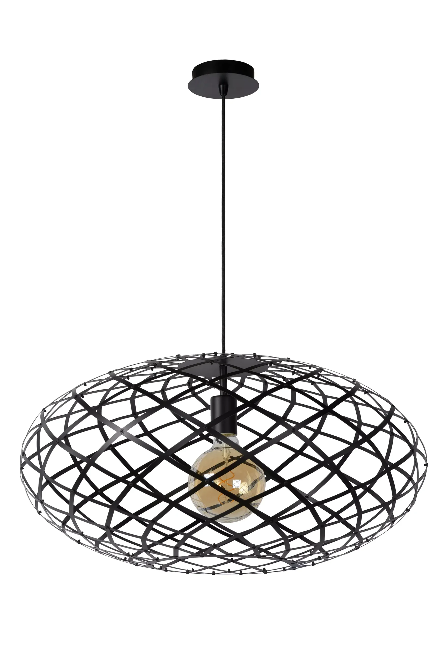 WOLFRAM - Hanglamp - Ø 65 cm - 1xE27 - Zwart*Lucide Shop