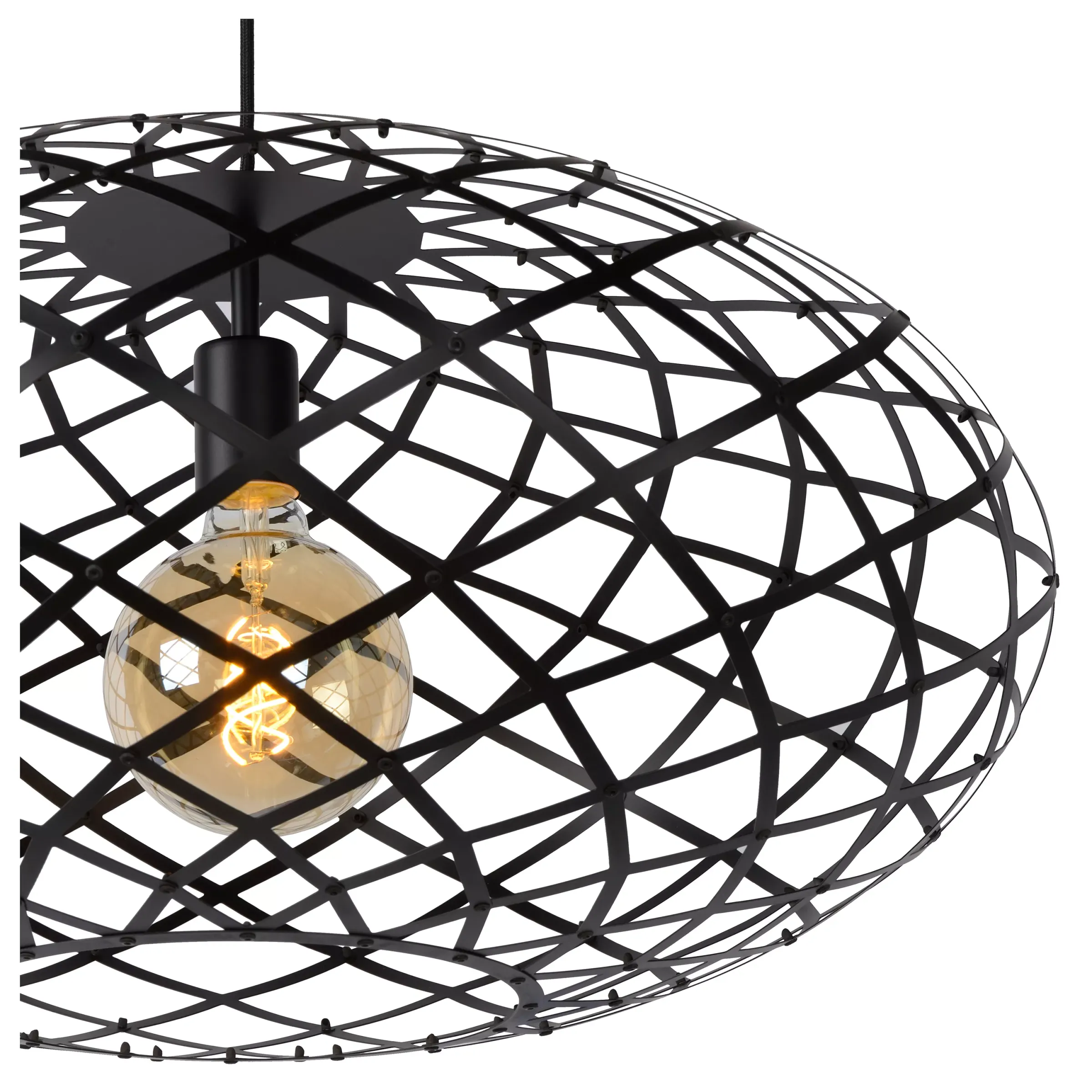 WOLFRAM - Hanglamp - Ø 65 cm - 1xE27 - Zwart*Lucide Shop
