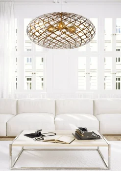 WOLFRAM - Hanglamp - Ø 100 cm - 3xE27 - Mat Goud / Messing*Lucide Shop