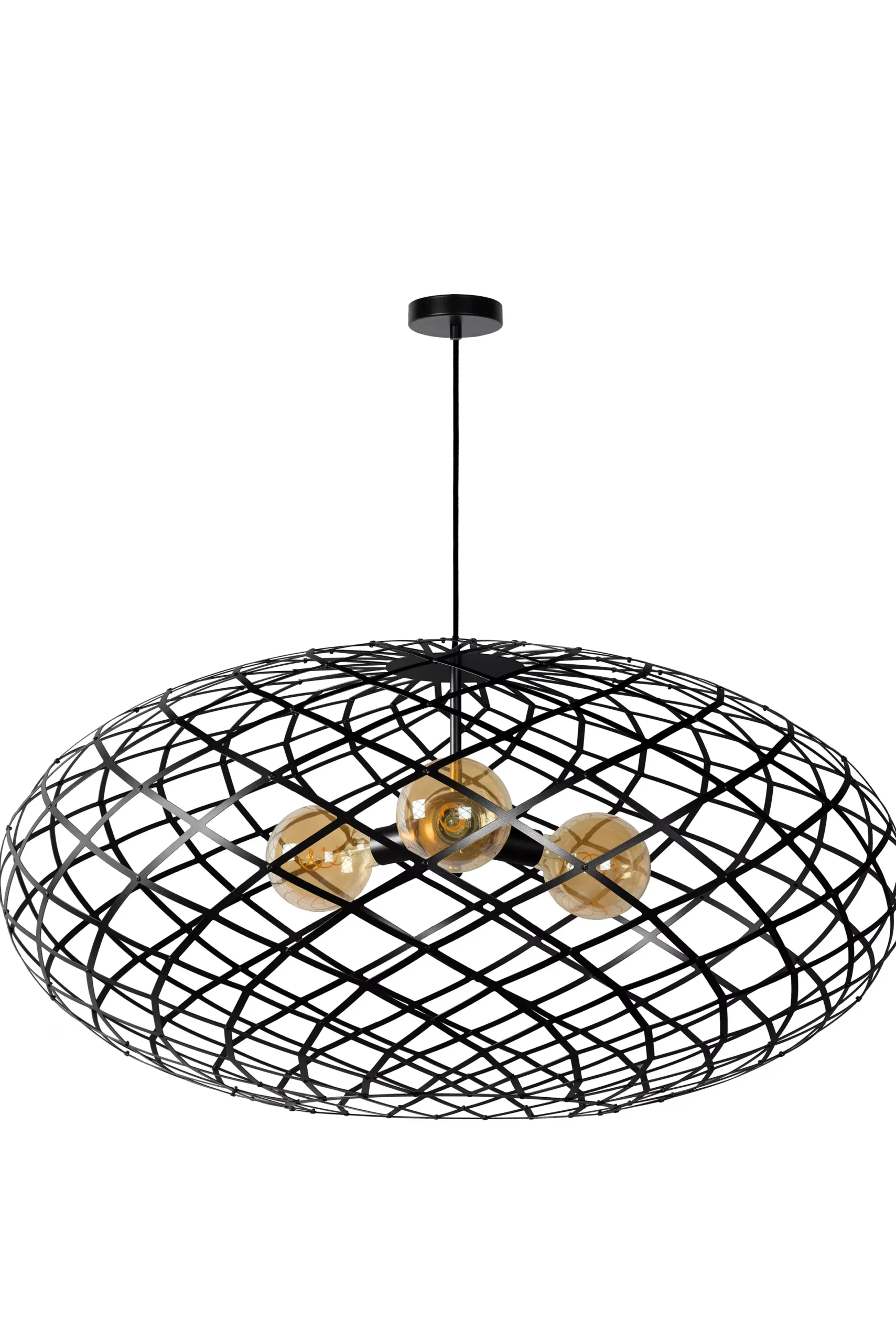 WOLFRAM - Hanglamp - Ø 100 cm - 3xE27 - Zwart*Lucide Cheap
