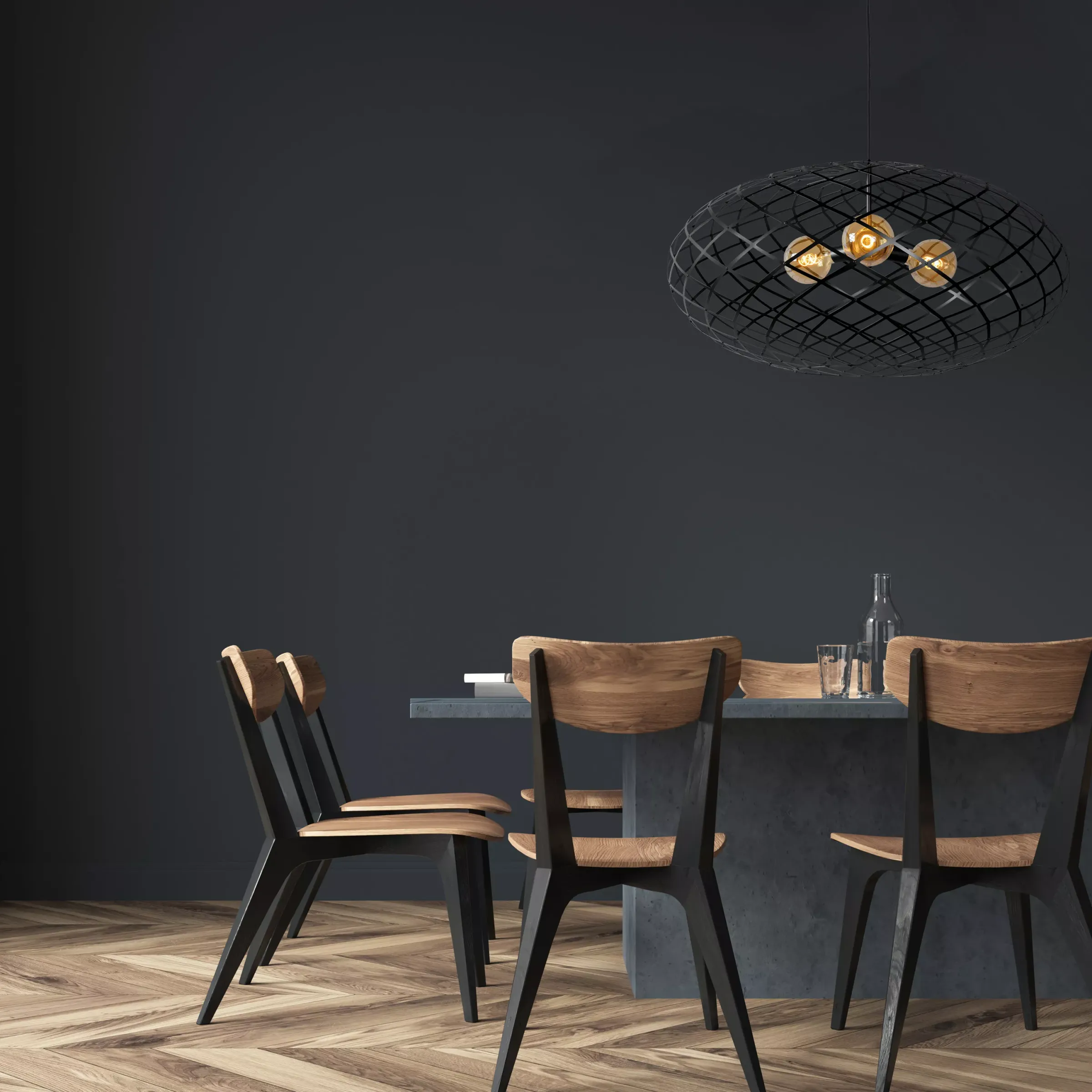 WOLFRAM - Hanglamp - Ø 100 cm - 3xE27 - Zwart*Lucide Cheap
