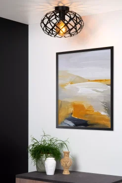 WOLFRAM - Plafonnière - Ø 30 cm - 1xE27 - Zwart*Lucide Discount