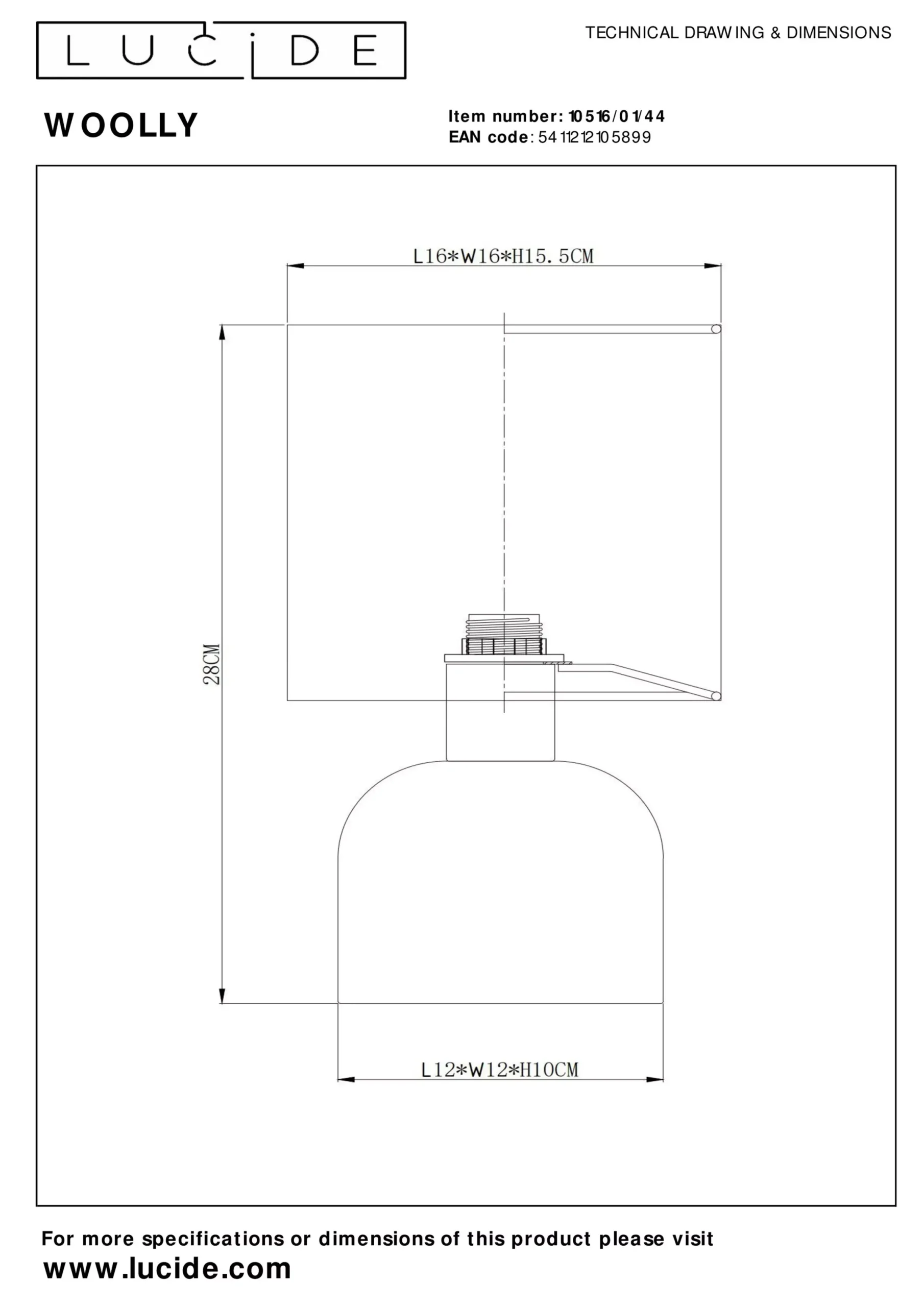 WOOLLY - Tafellamp - Ø 16 cm - 1xE14 - Okergeel*Lucide Hot