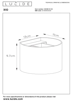 XIO - Wandlamp - LED Dimb. - G9 - 1x3,5W 2700K - Verstelbare stralingshoek - Mat Goud / Messing*Lucide Store