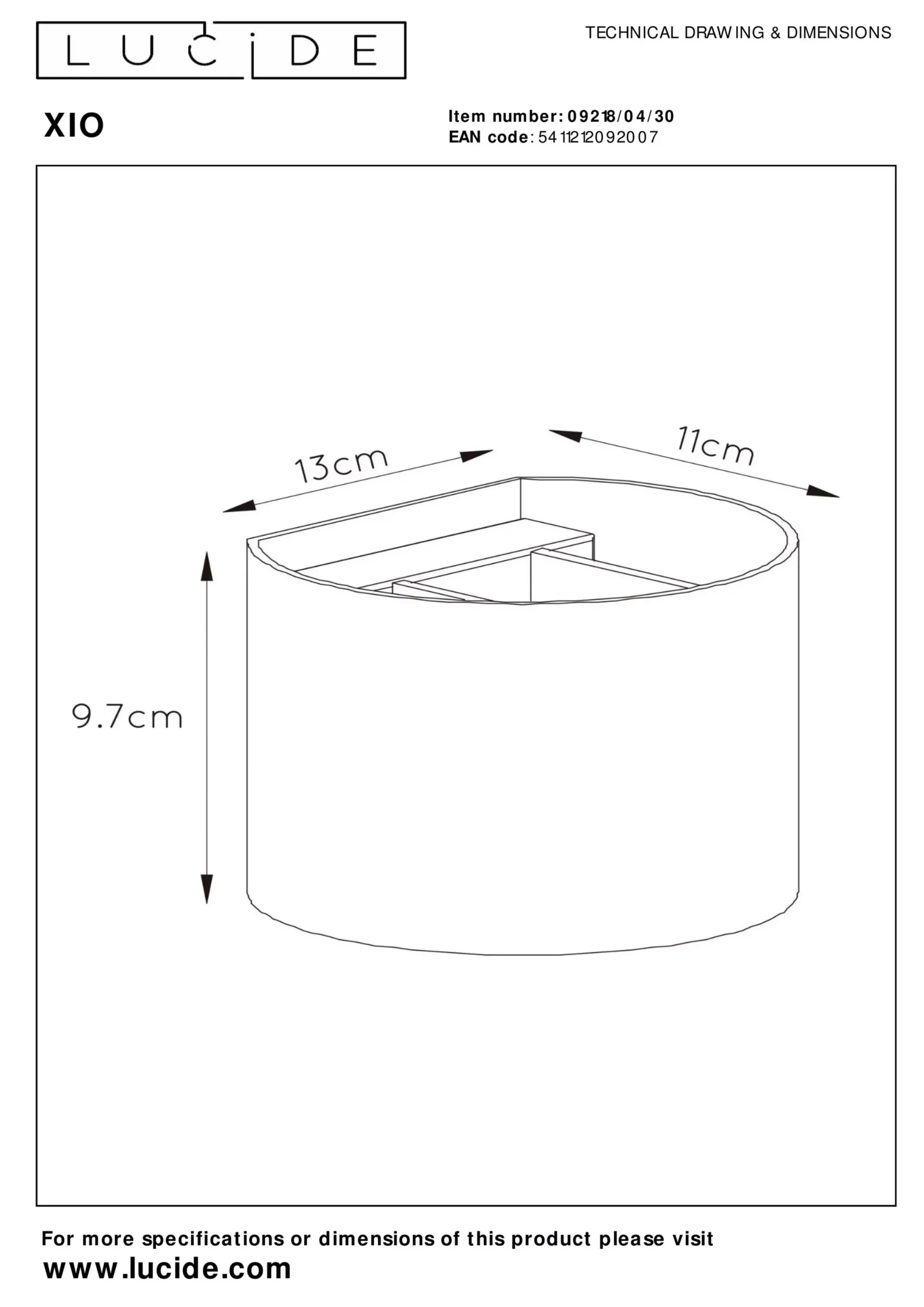 XIO - Wandlamp - LED Dimb. - G9 - 1x3,5W 2700K - Verstelbare stralingshoek - Zwart*Lucide Best