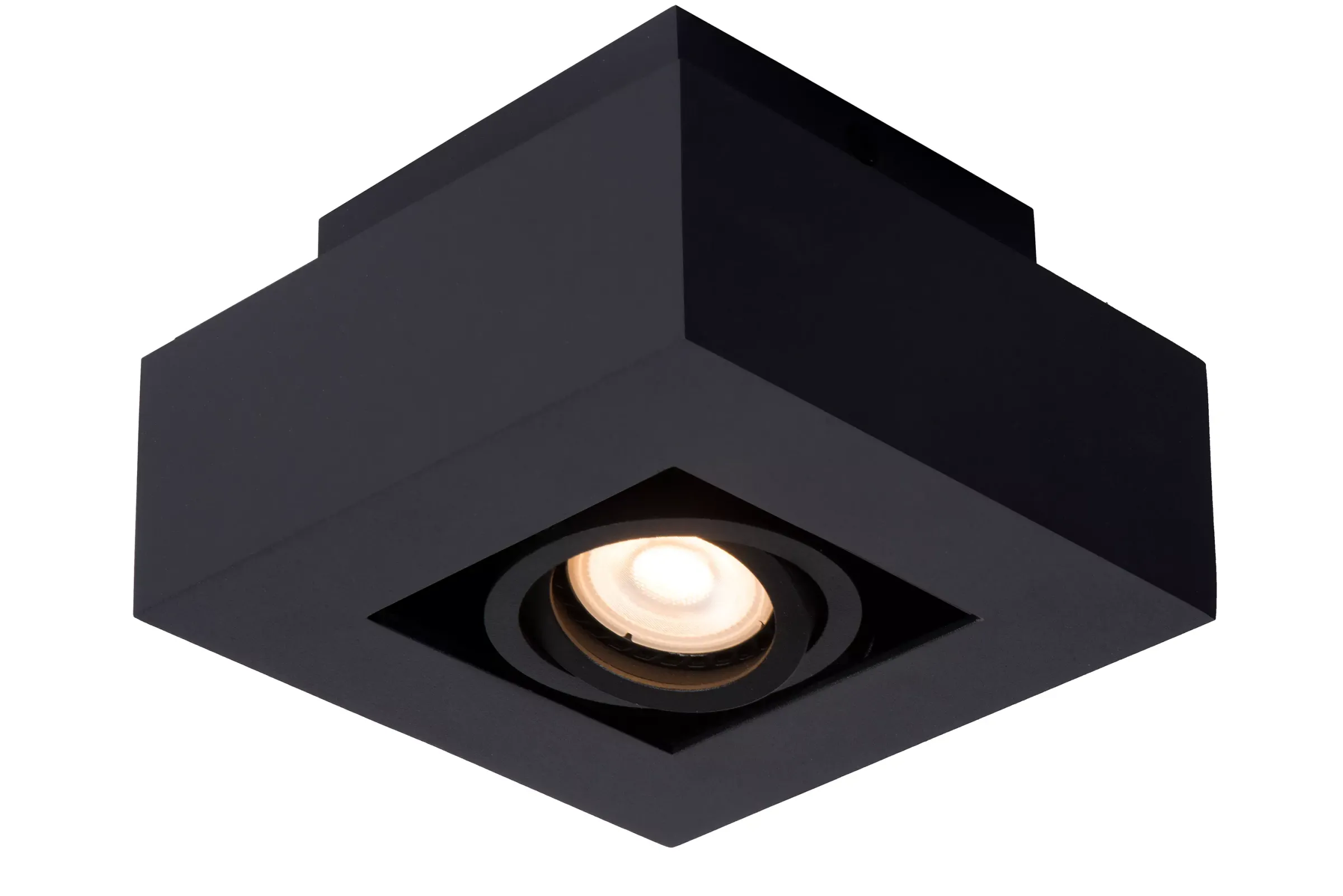 XIRAX - Plafondspot - LED Dim to warm - GU10 - 1x5W 2200K/3000K - Zwart*Lucide Best