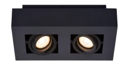 XIRAX - Plafondspot - LED Dim to warm - GU10 - 2x5W 2200K/3000K - Zwart*Lucide Clearance