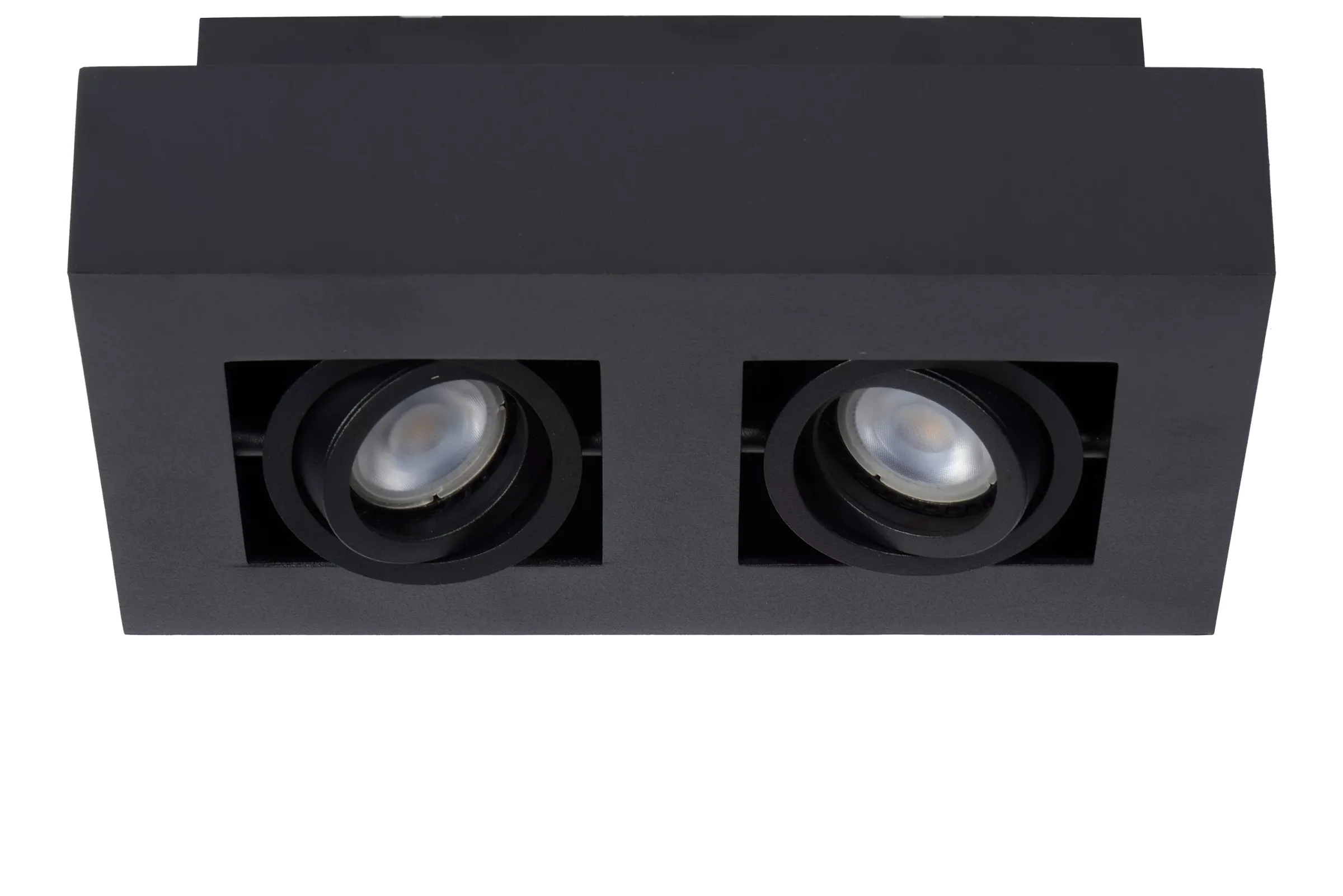 XIRAX - Plafondspot - LED Dim to warm - GU10 - 2x5W 2200K/3000K - Zwart*Lucide Clearance