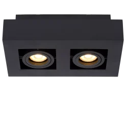 XIRAX - Plafondspot - LED Dim to warm - GU10 - 2x5W 2200K/3000K - Zwart*Lucide Clearance