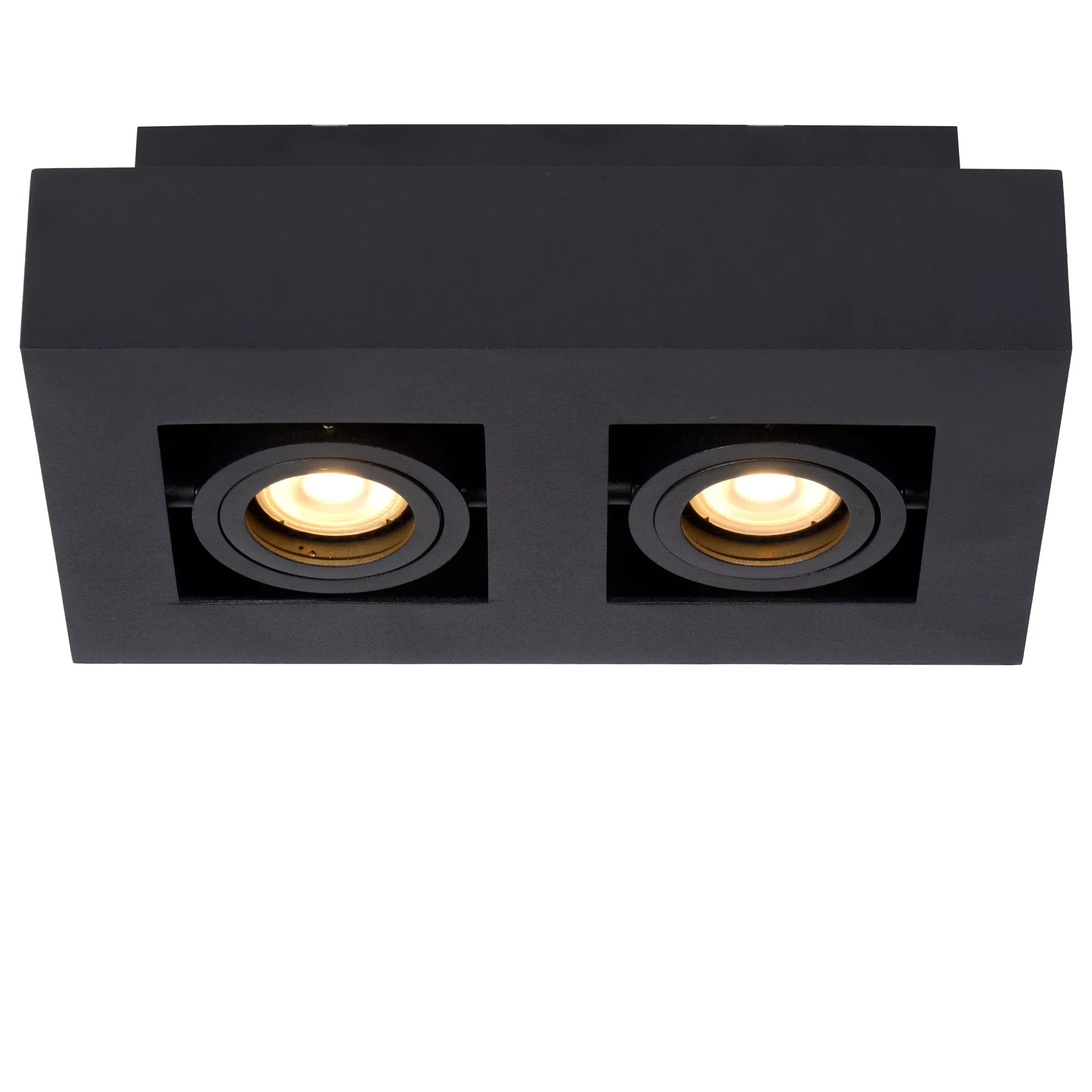XIRAX - Plafondspot - LED Dim to warm - GU10 - 2x5W 2200K/3000K - Zwart*Lucide Clearance