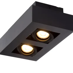 XIRAX - Plafondspot - LED Dim to warm - GU10 - 2x5W 2200K/3000K - Zwart*Lucide Clearance