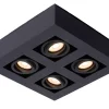 XIRAX - Plafondspot - LED Dim to warm - GU10 - 4x5W 2200K/3000K - Zwart*Lucide Cheap