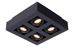 XIRAX - Plafondspot - LED Dim to warm - GU10 - 4x5W 2200K/3000K - Zwart*Lucide Cheap