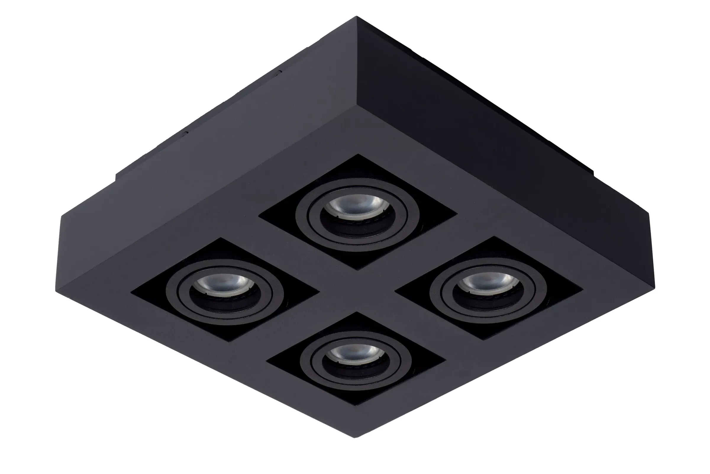 XIRAX - Plafondspot - LED Dim to warm - GU10 - 4x5W 2200K/3000K - Zwart*Lucide Cheap