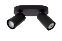 XYRUS - Plafondspot - LED Dim to warm - GU10 - 2x5W 2200K/3000K - Zwart*Lucide Best
