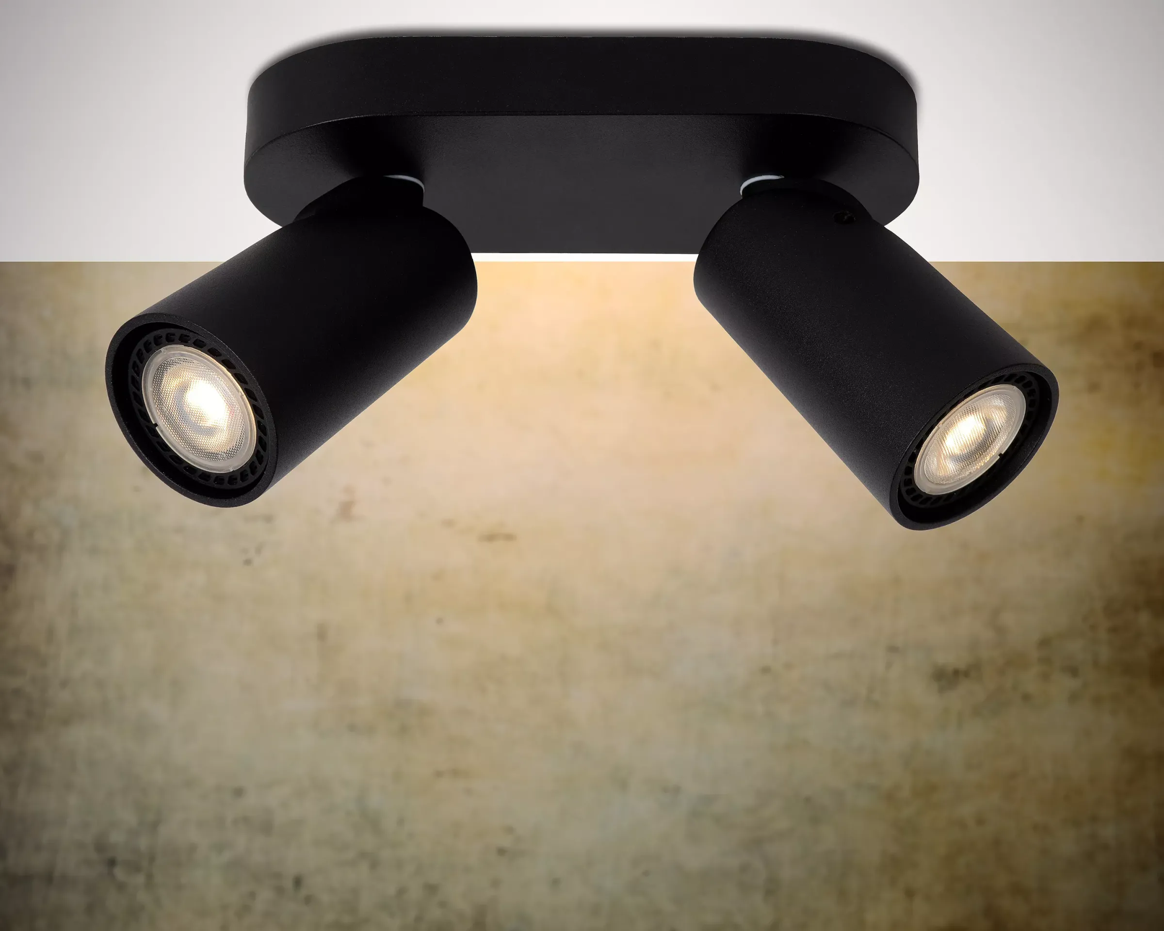 XYRUS - Plafondspot - LED Dim to warm - GU10 - 2x5W 2200K/3000K - Zwart*Lucide Best