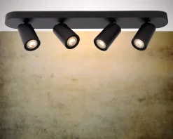 XYRUS - Plafondspot - LED Dim to warm - GU10 - 4x5W 2200K/3000K - Zwart*Lucide New
