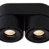 YUMIKO - Plafondspot - LED Dimb. - 2x10W 2700K - Zwart*Lucide Hot